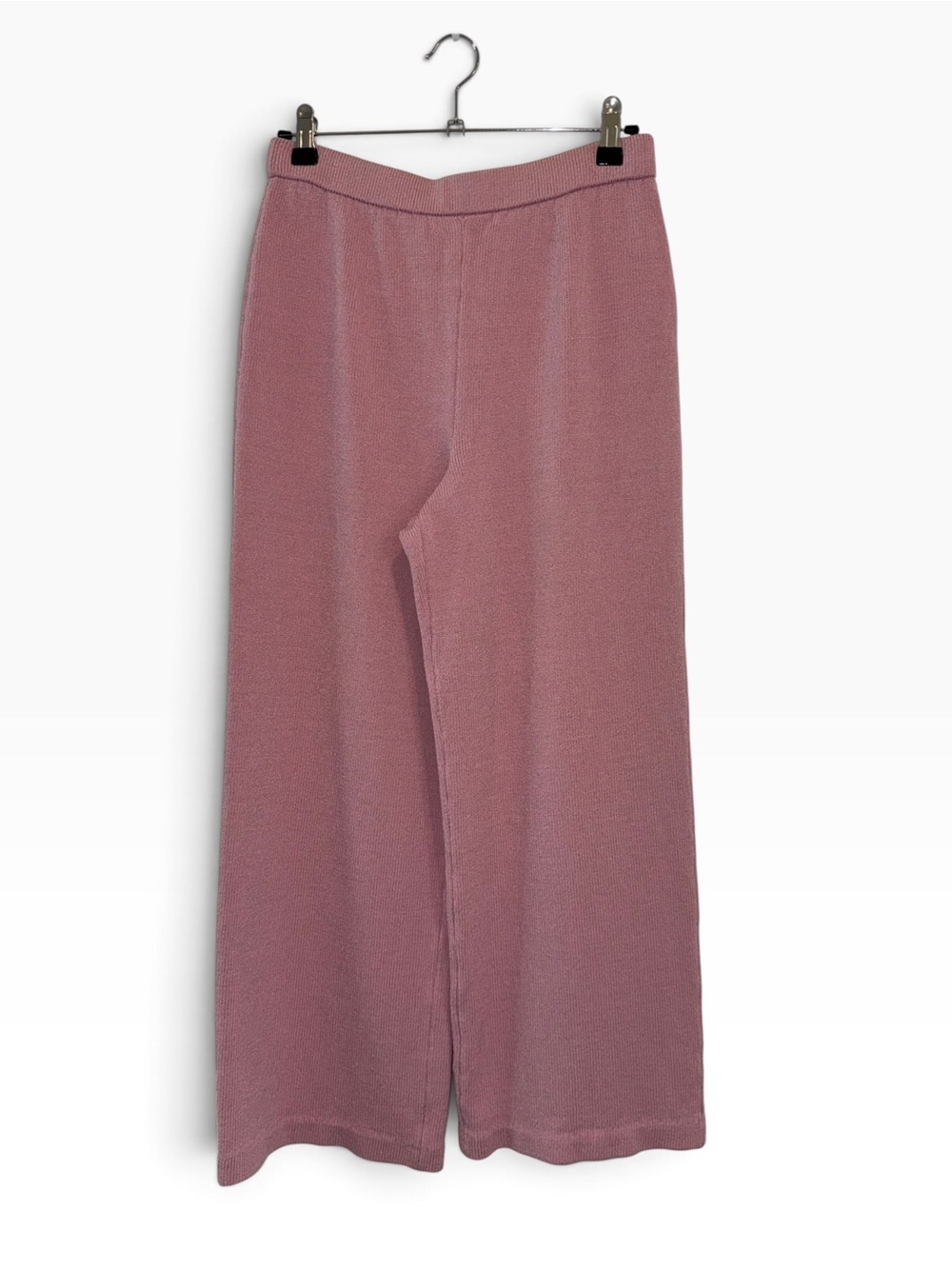 St. John Collection Santana Wool Blend Cropped Wide Leg Pant - Rose Size 6 EUC